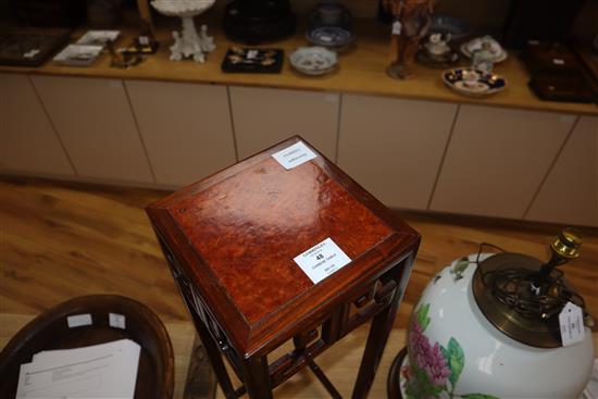 A small Chinese hongmu table, late 19th century height 62cm